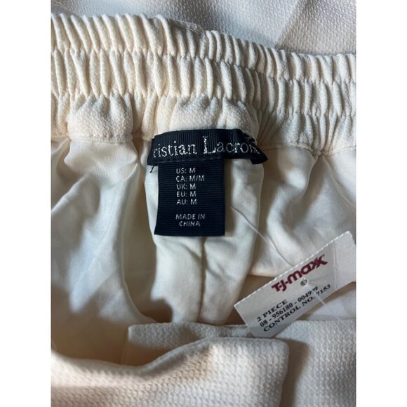 Christian Lacroix Trouser Dress Pants NEW Cream Color Ladies Size MED Wide Leg - Picture 8 of 11